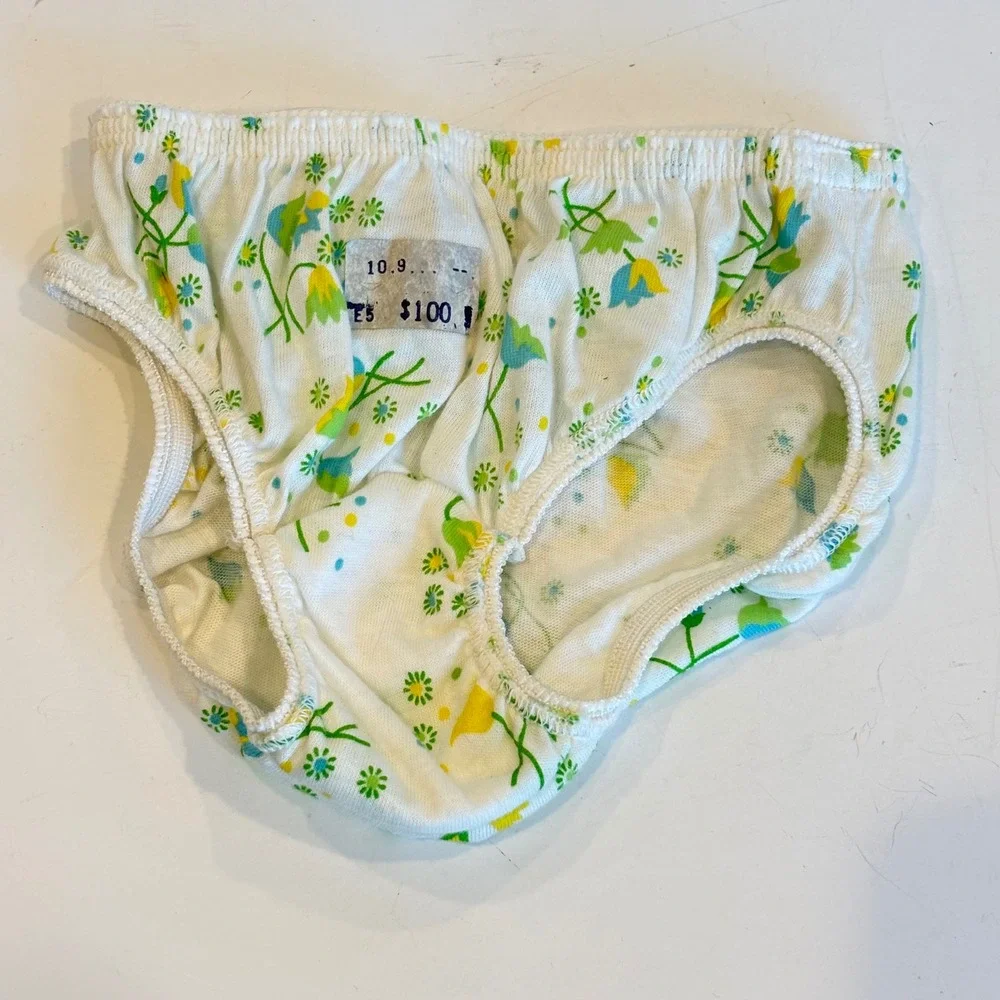 Vintage Carter's Spanky Pants Baby Girl Size 2 Floral Cotton Sweet